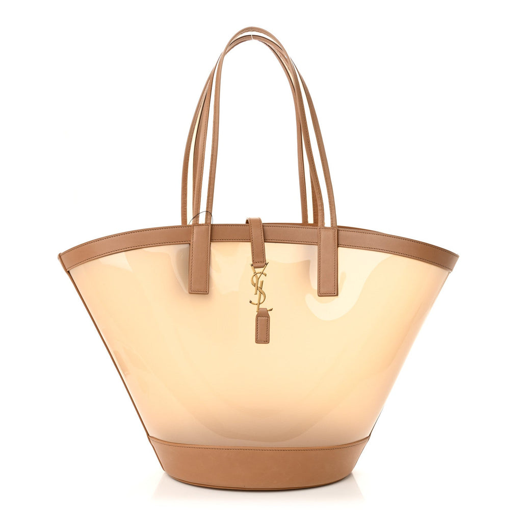 PVC Calfskin Medium Panier Tote Brown Vintage Brown