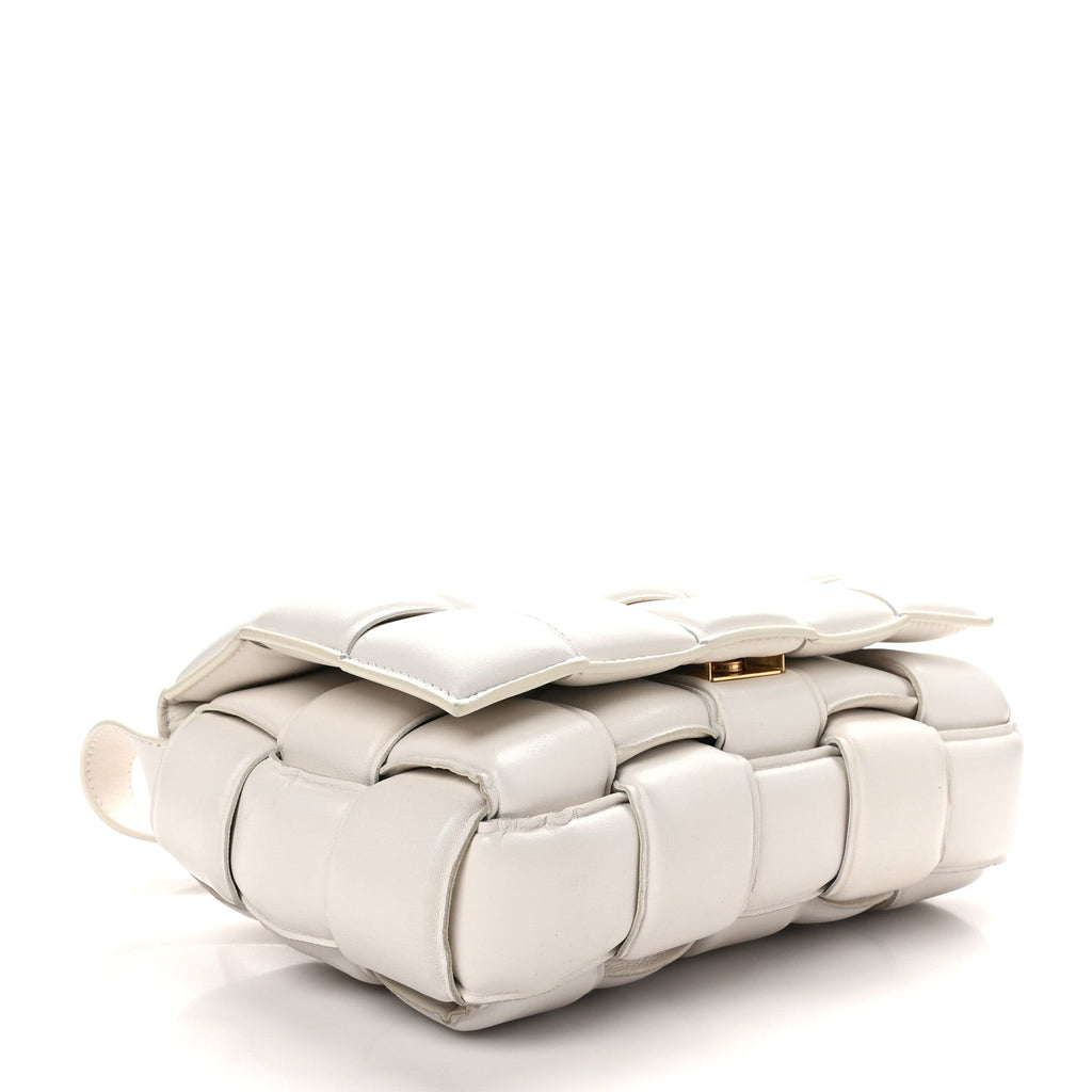 Nappa Maxi Intreccio Padded Cassette Crossbody Bag Chalk