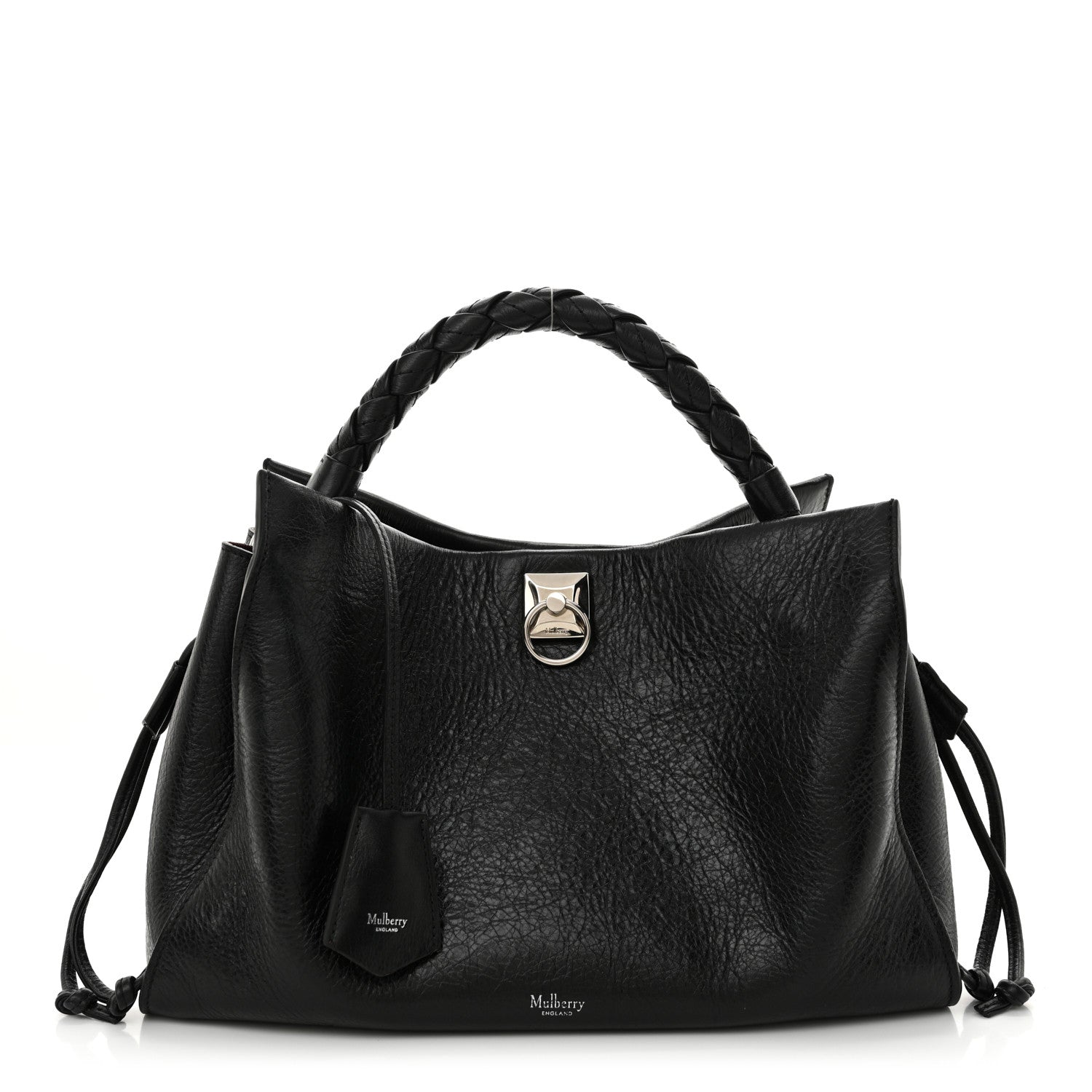 High Shine Calfskin Iris Tote Black