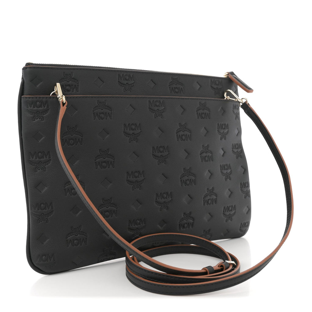 Calfskin Monogram Klara Crossbody Pouch Black
