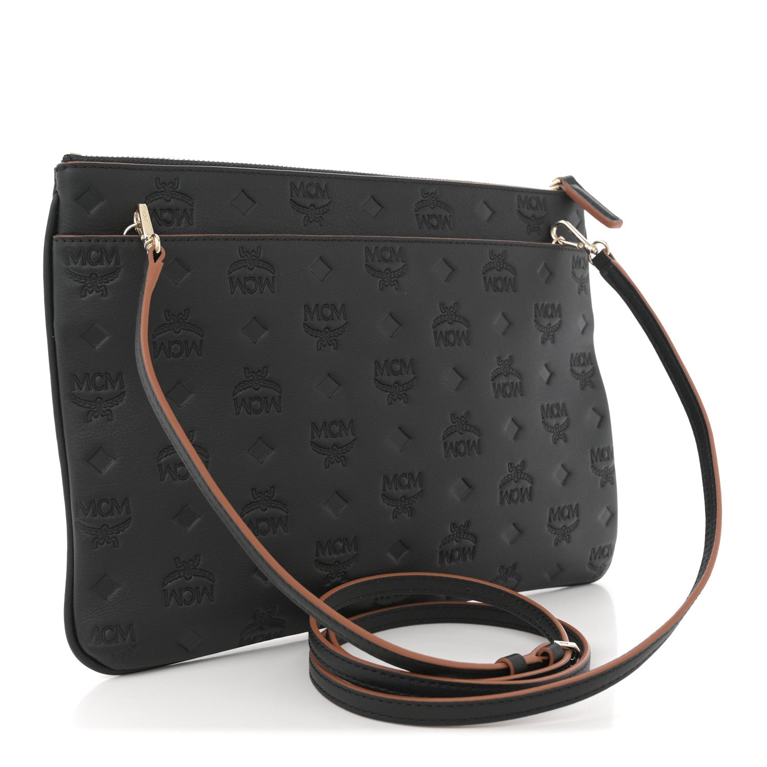 Calfskin Monogram Klara Crossbody Pouch Black