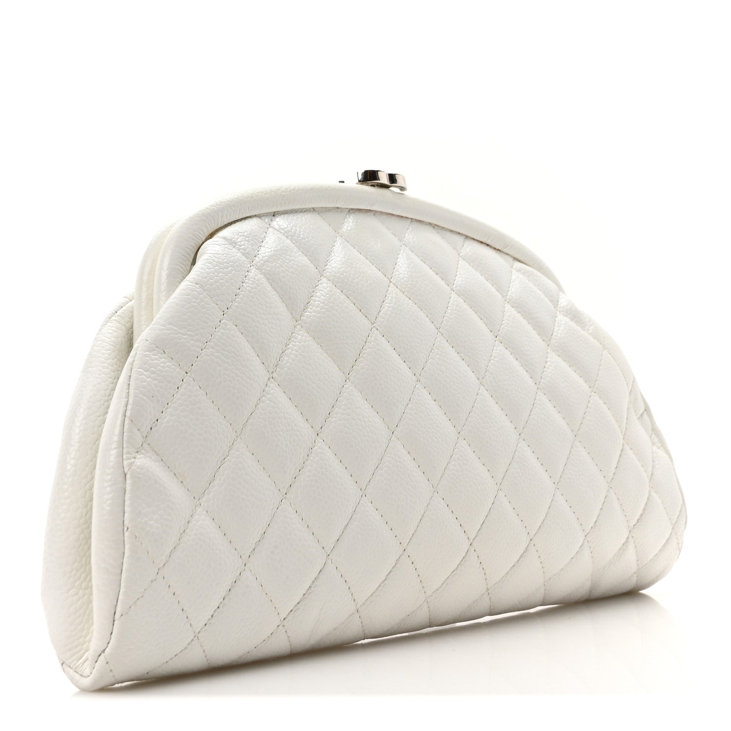 Caviar Quilted Timeless Clutch White