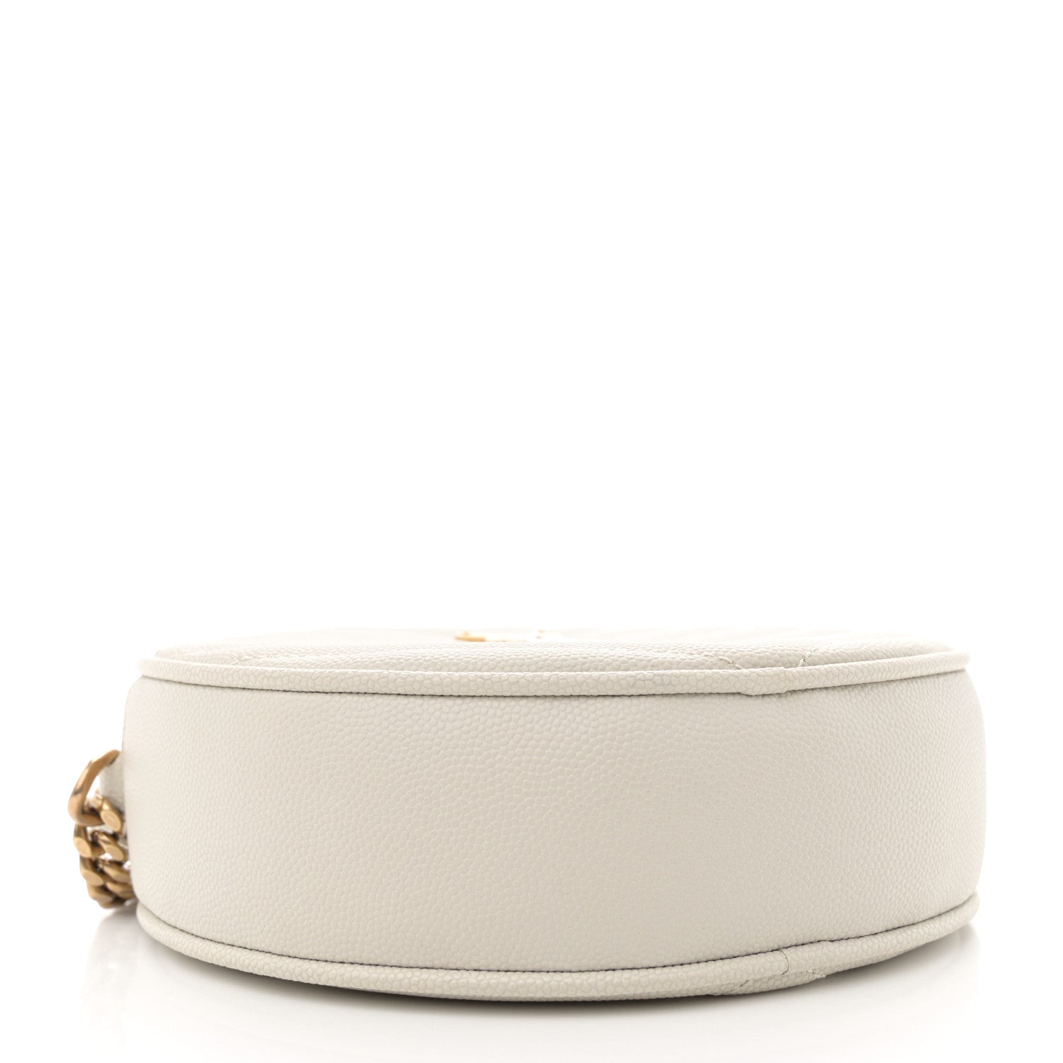 Grain De Poudre Matelasse Chevron Quilted Round Vinyle Camera Bag Crema Soft
