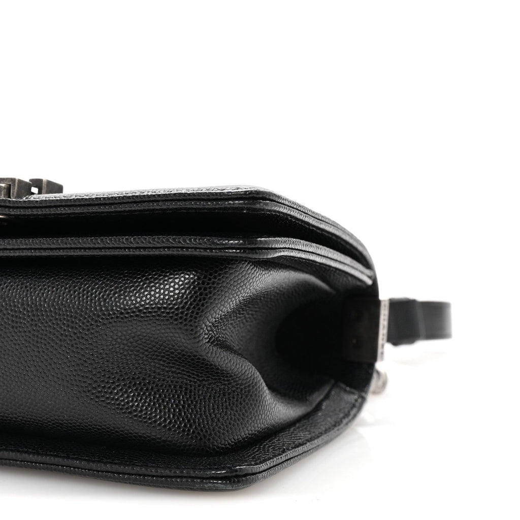 Caviar Quilted Small Boy Flap Black