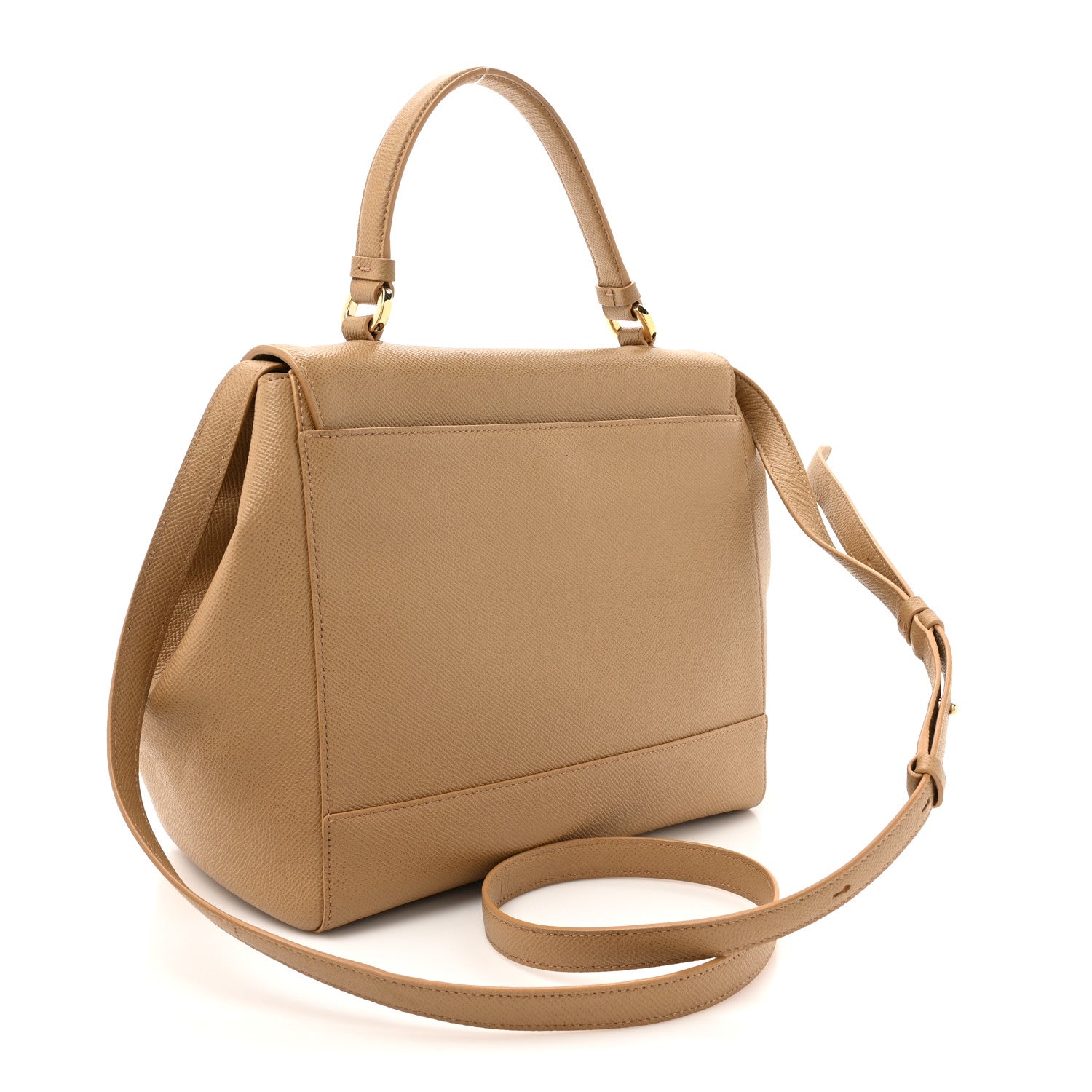 Hammered Calfskin Carrie O Shoulder Bag Camel