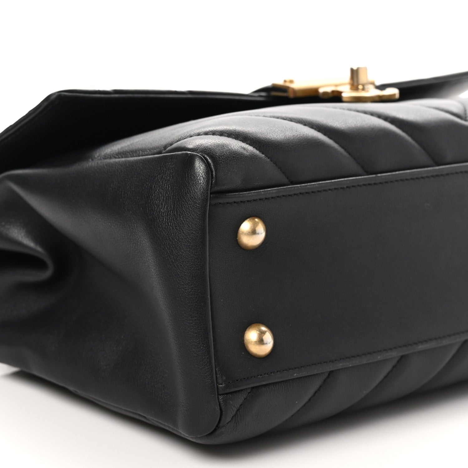 Calfskin Quilted Chevron In The City Bag Black