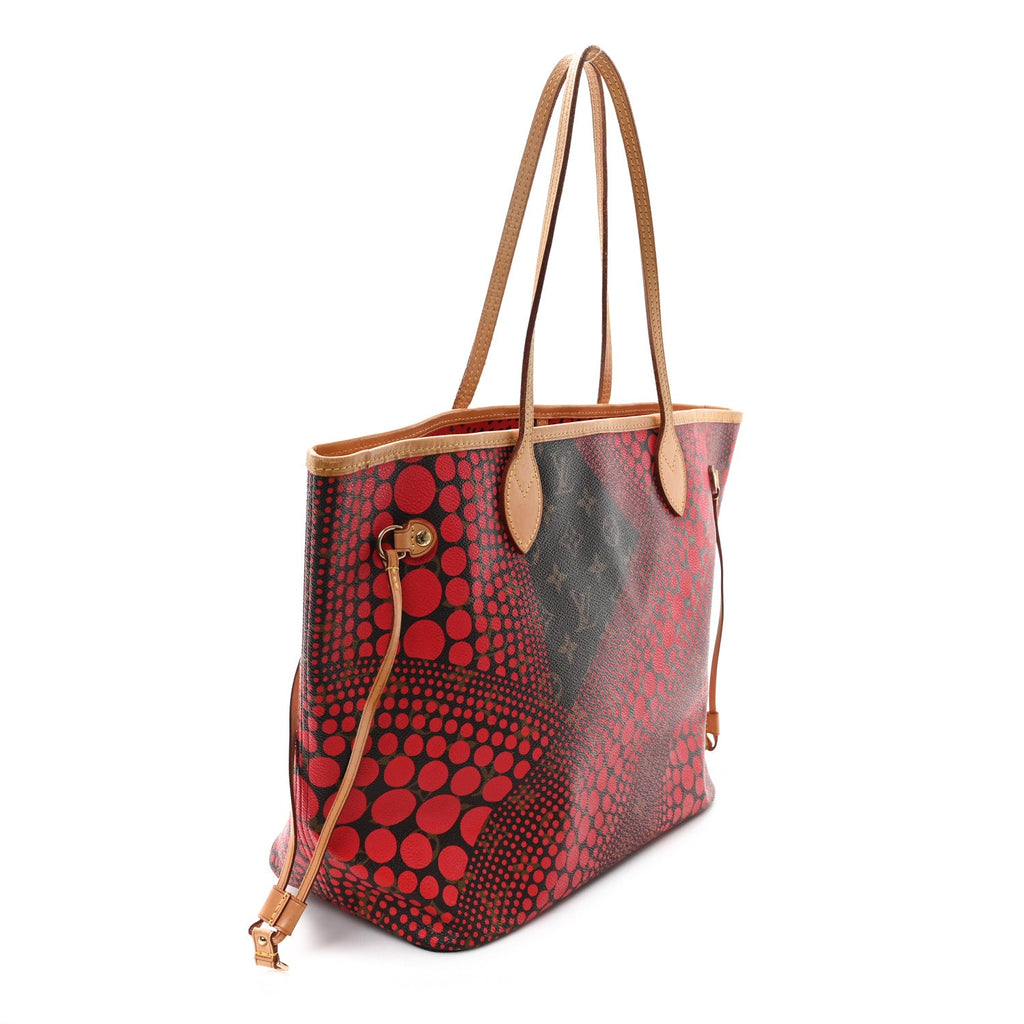 Monogram Kusama Waves Neverfull MM Red
