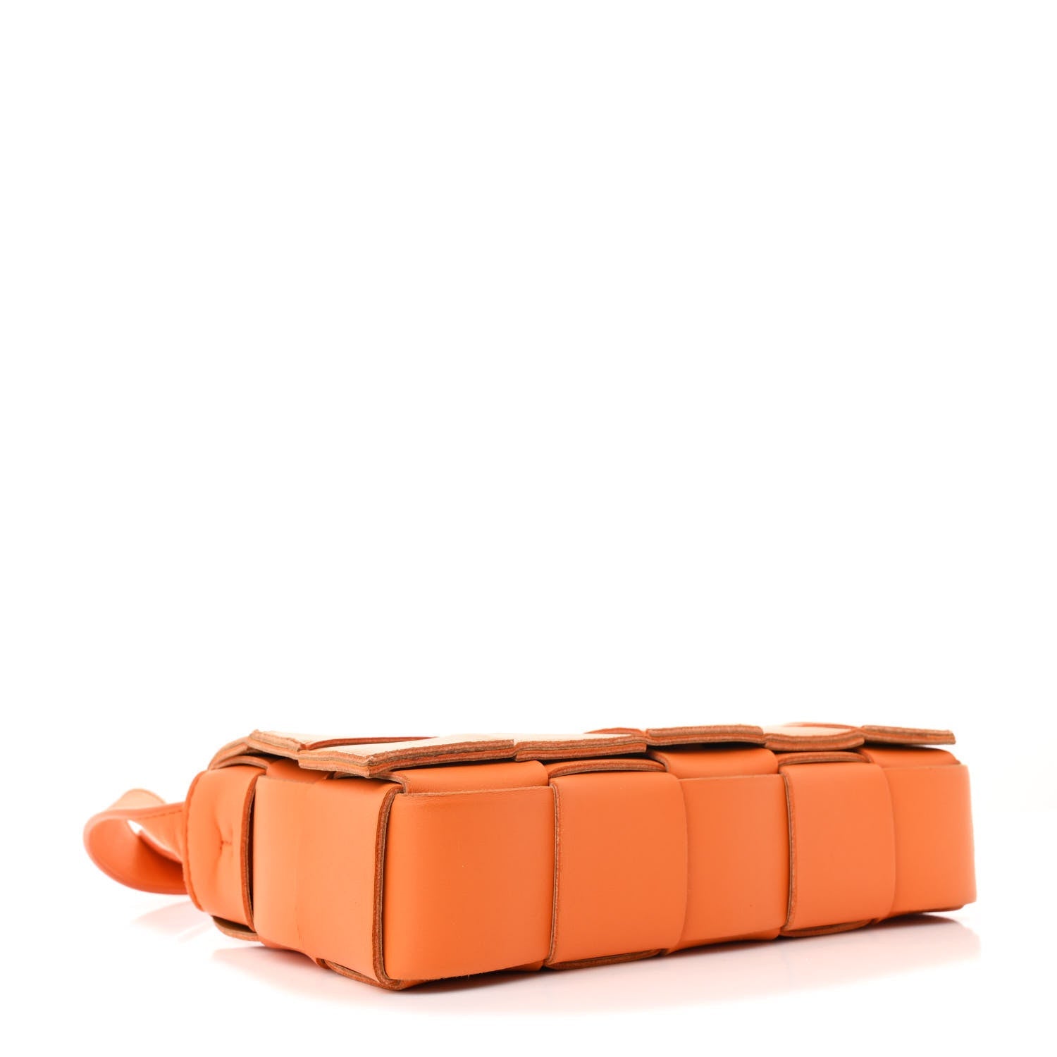 Lambskin Maxi Intrecciato Cassette Crossbody Bag Tangerine