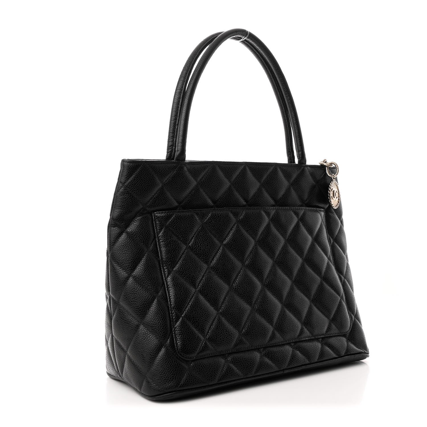 Caviar Quilted Medallion Tote Black