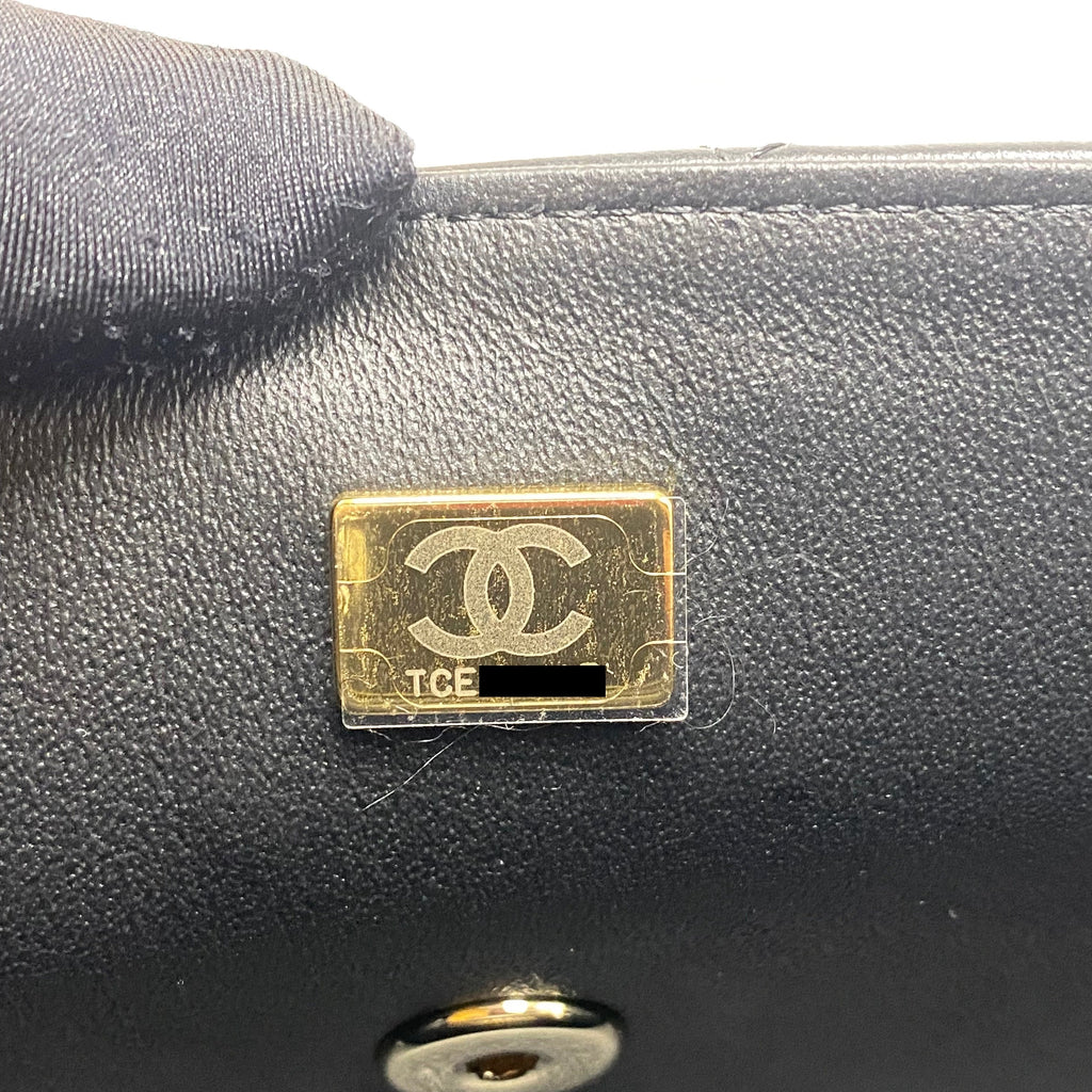 Chanel 21K Top Handle Mini Rectangular Flap Bag Black