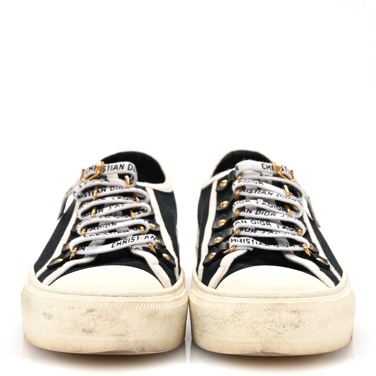 Canvas Walk'N'Dior Low Top Sneakers 36.5 Black