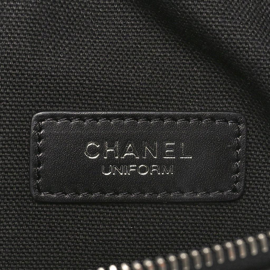 Calfskin Quilted Waist Belt Bag Black