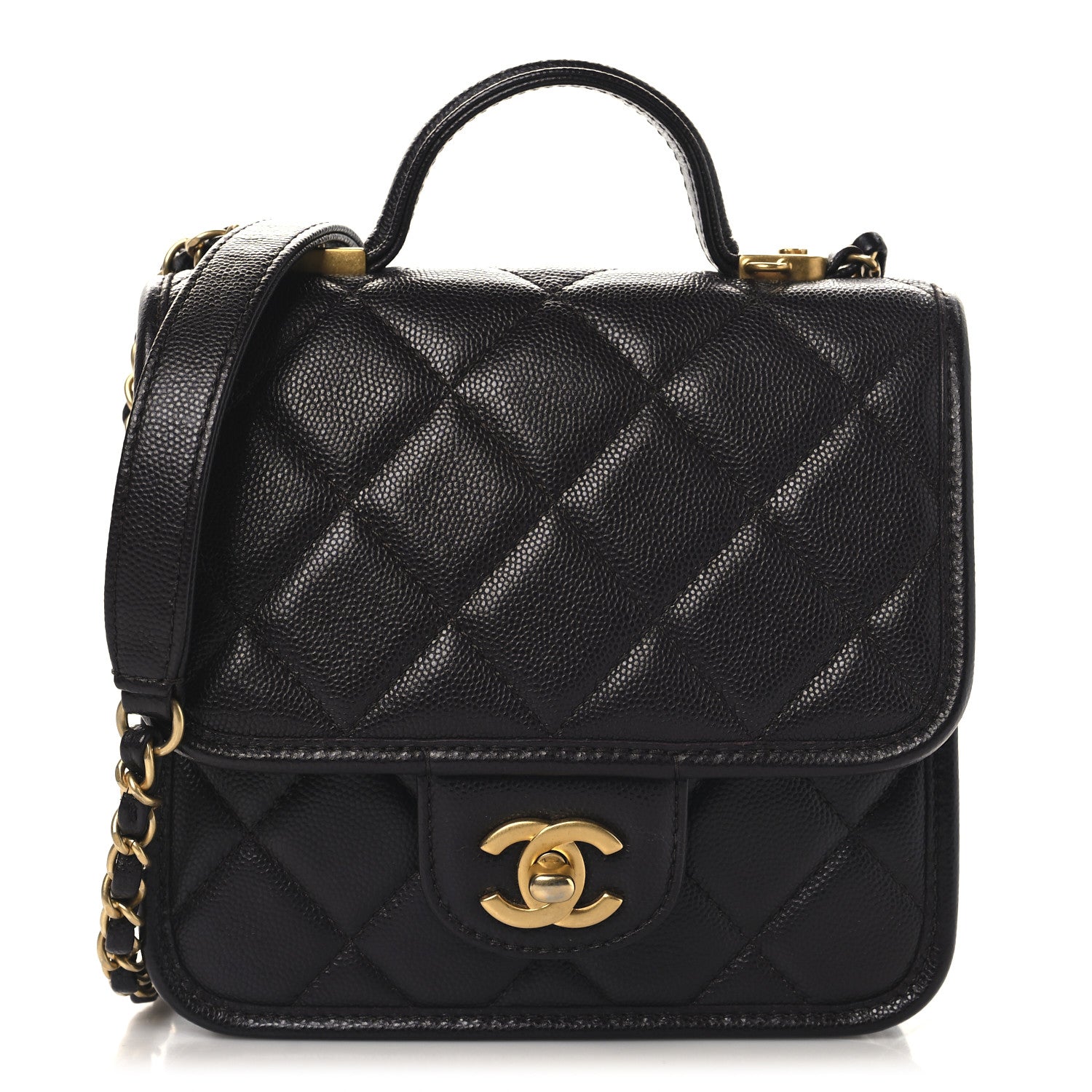 Caviar School Memory Mini Top Handle Flap  Burgundy