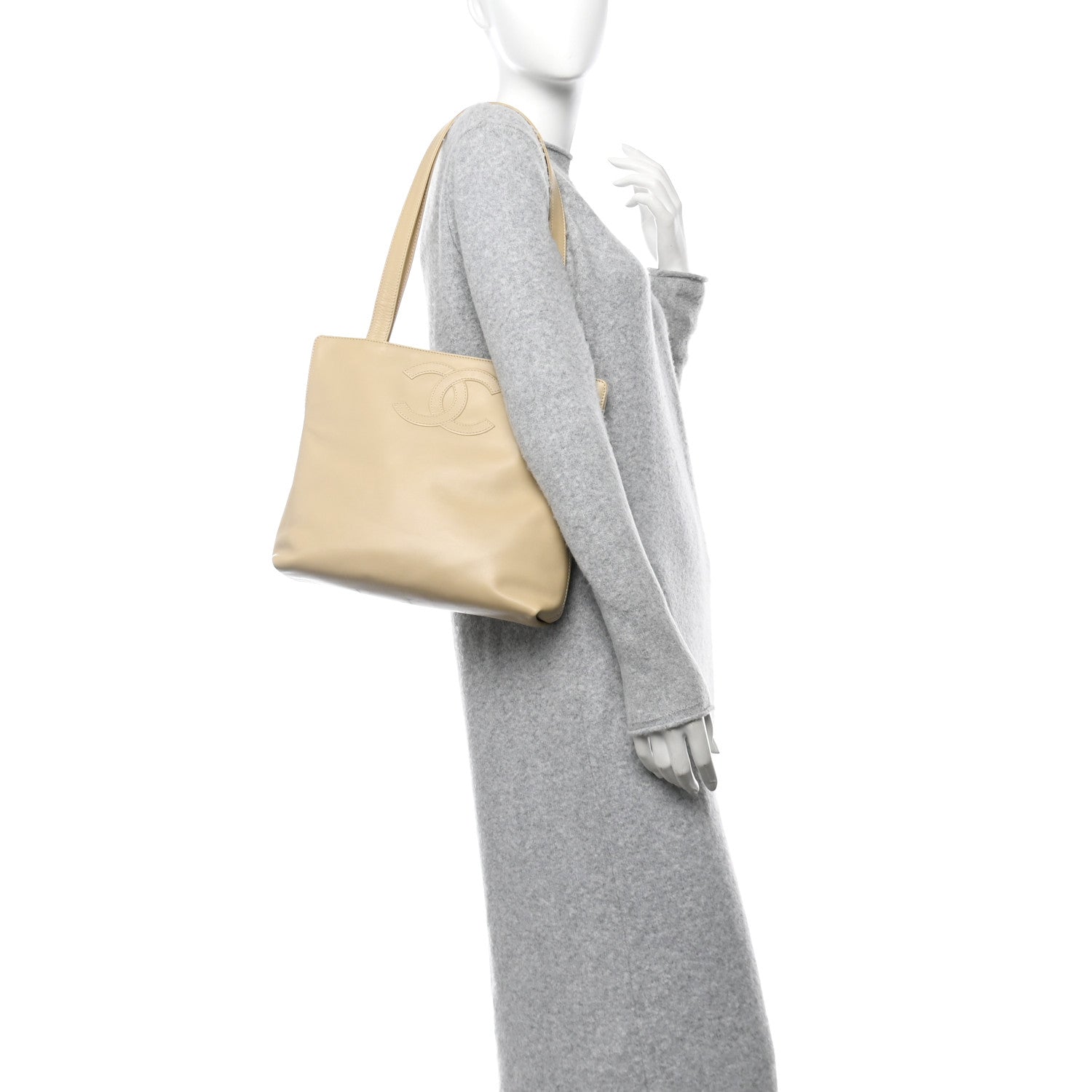 Calfskin CC Tote Beige
