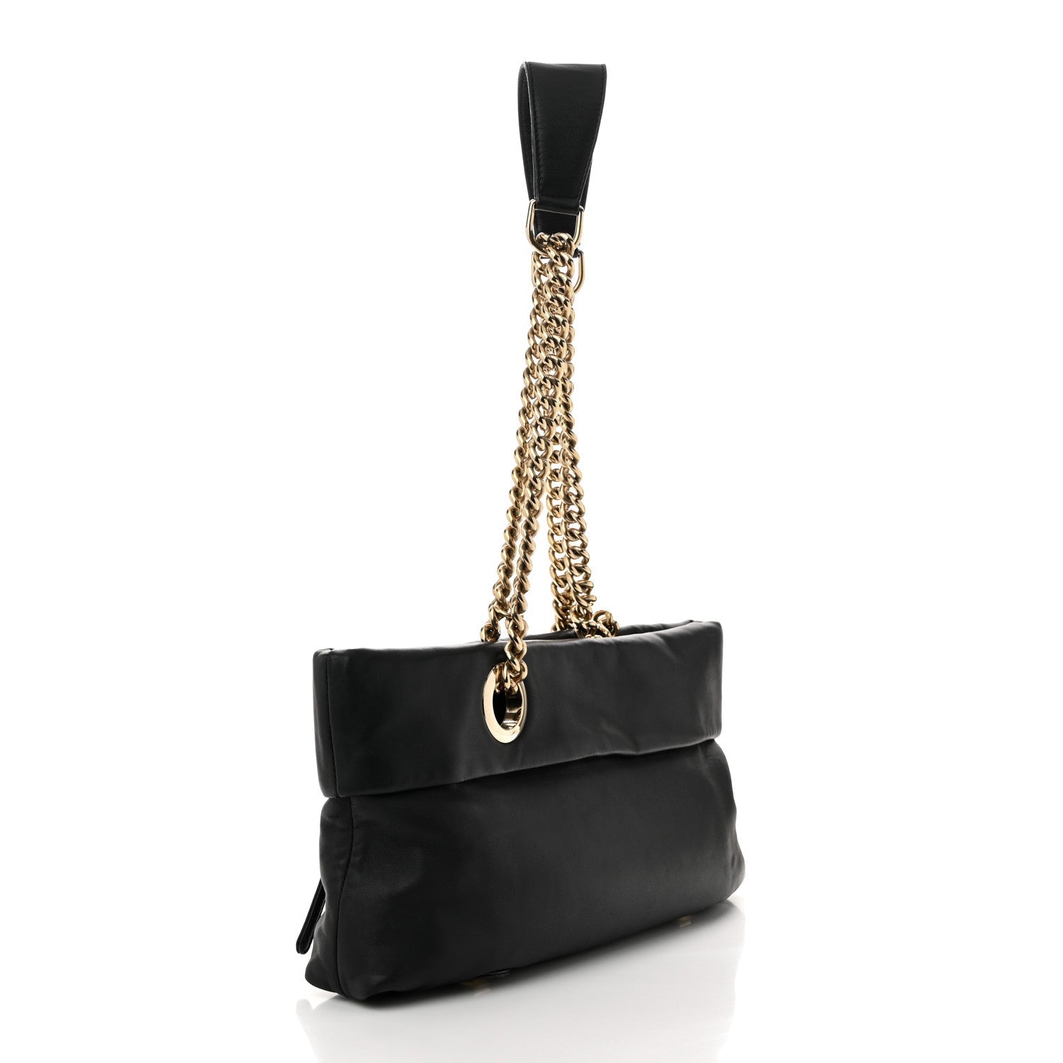 Calfskin Chain Shoulder Bag Black