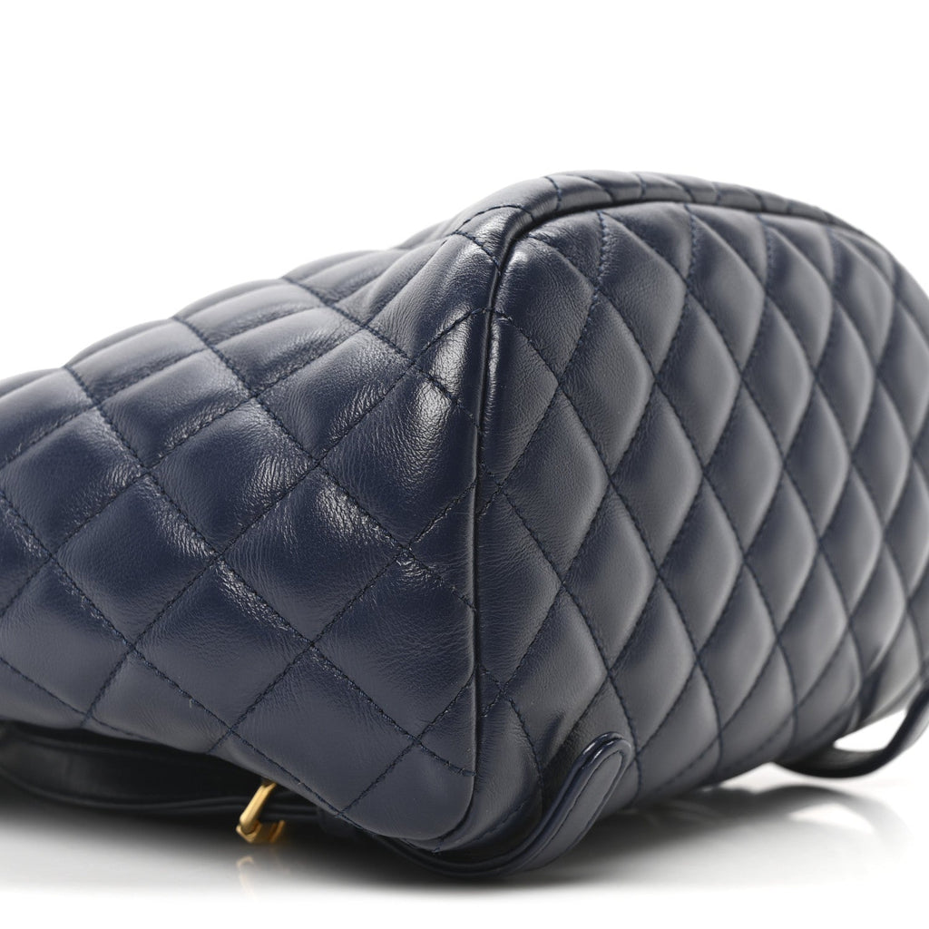 Calfskin Quilted Small Urban Spirit Backpack Navy