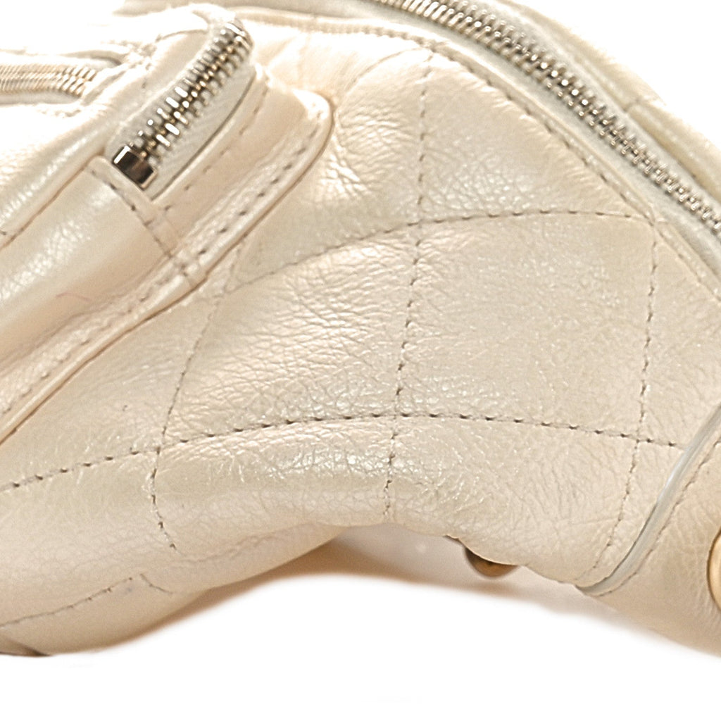 Calfskin Quilted All About Waist Belt Bag Light Beige