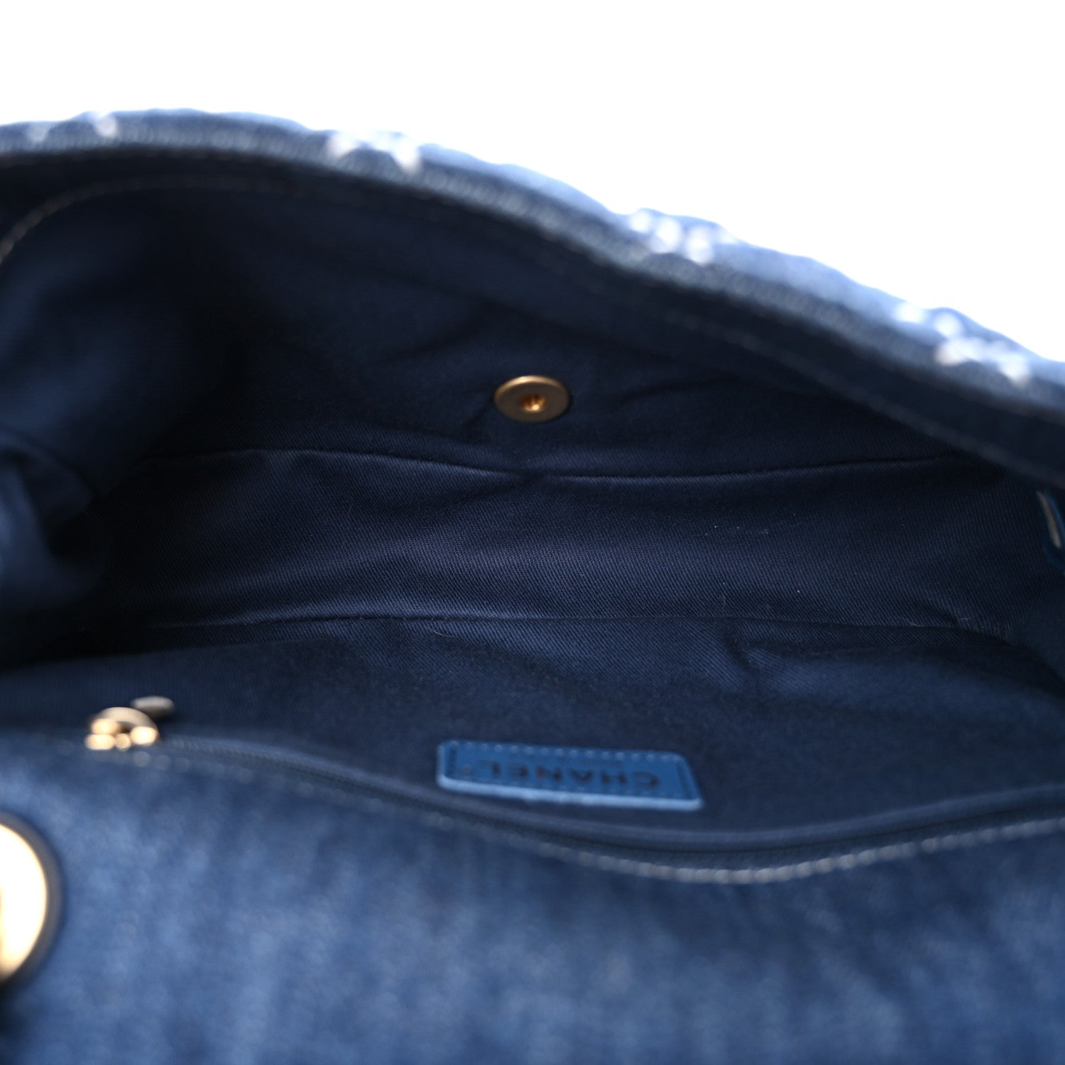 Denim Quilted Medium Denim Trip Single Flap Blue
