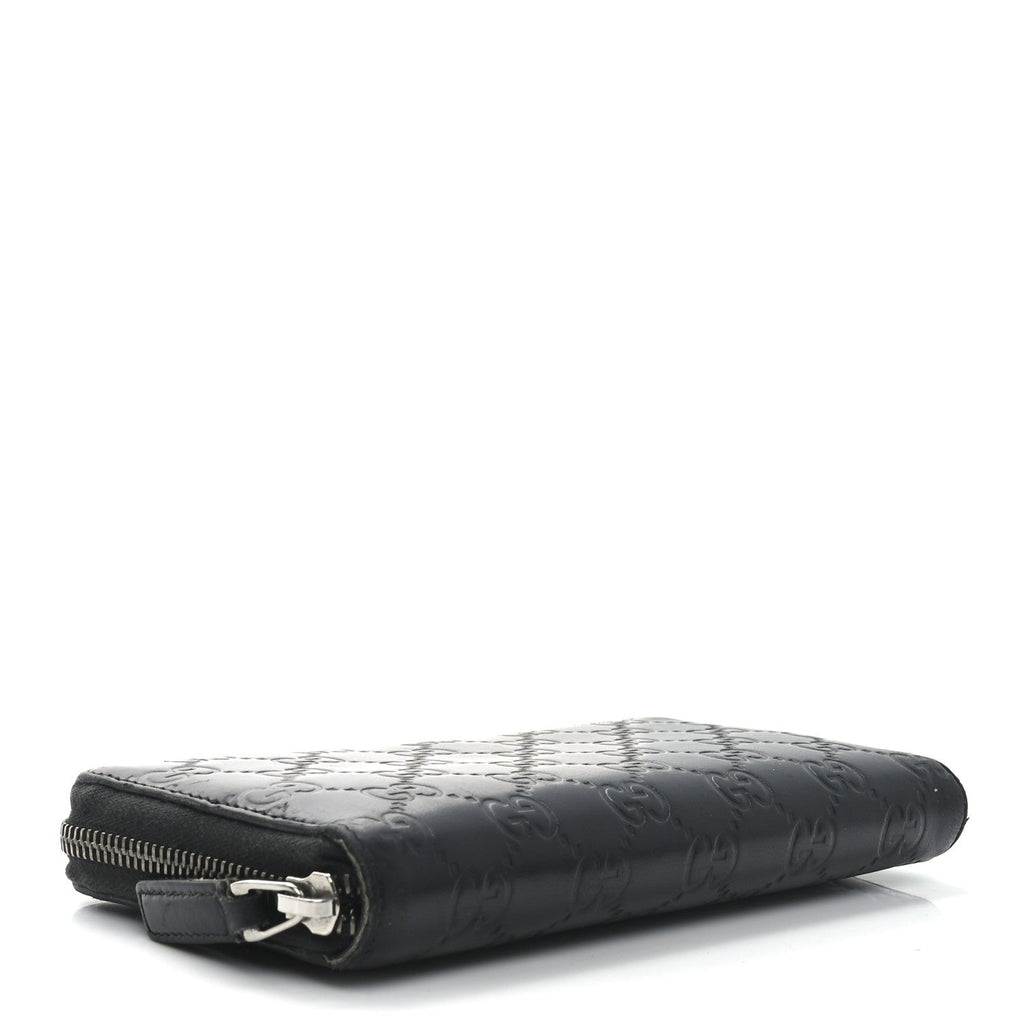 Guccissima Signature Zip Around Organizer Wallet Black