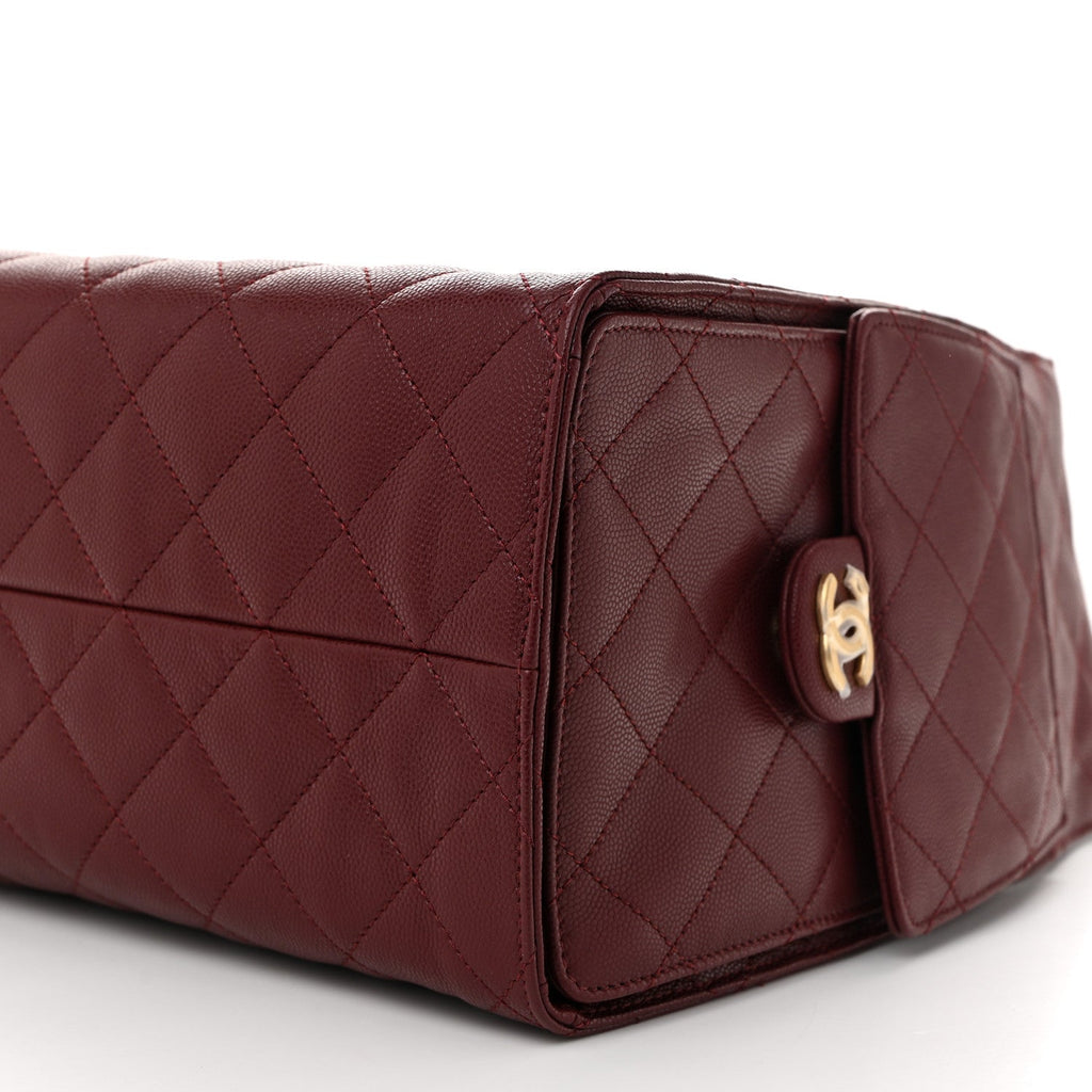 Caviar Quilted Medium Chanel 25 Handbag Burgundy