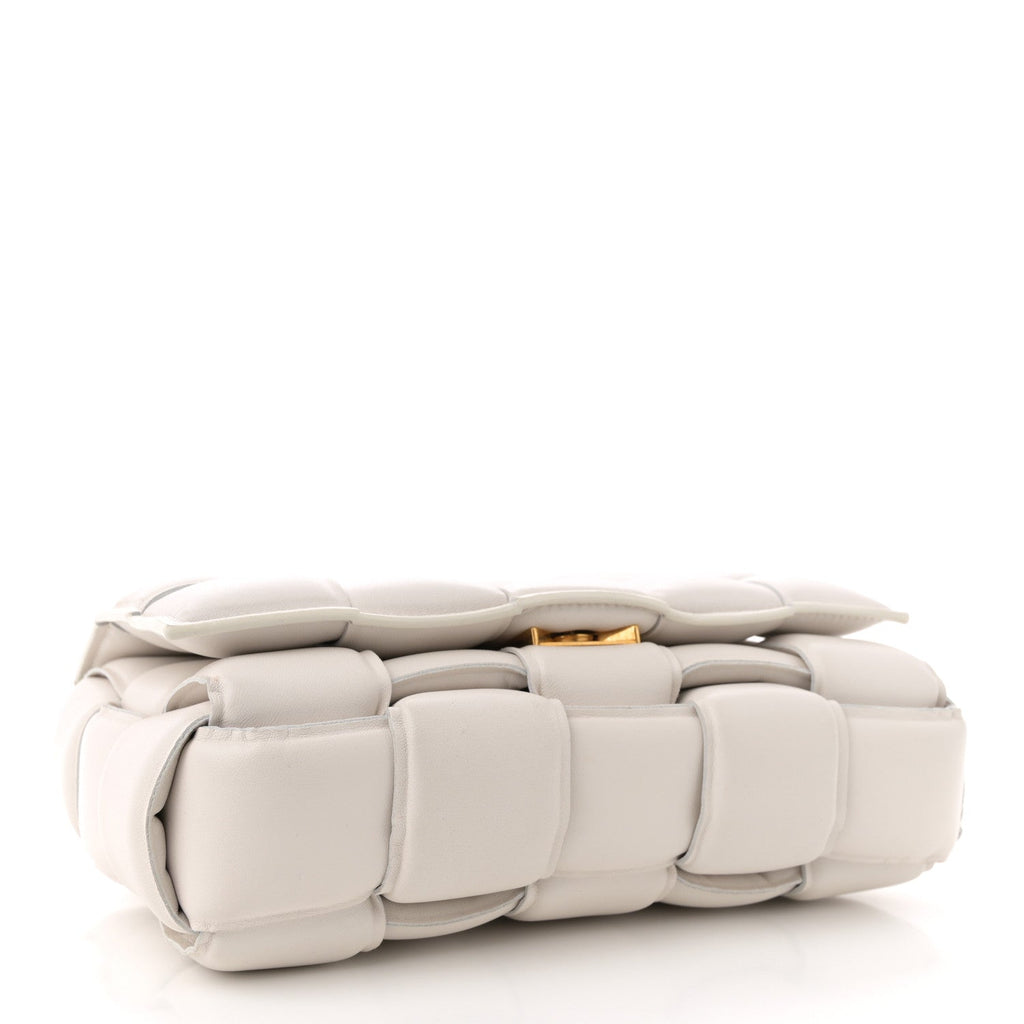 Nappa Maxi Intreccio Padded Cassette Crossbody Bag Chalk