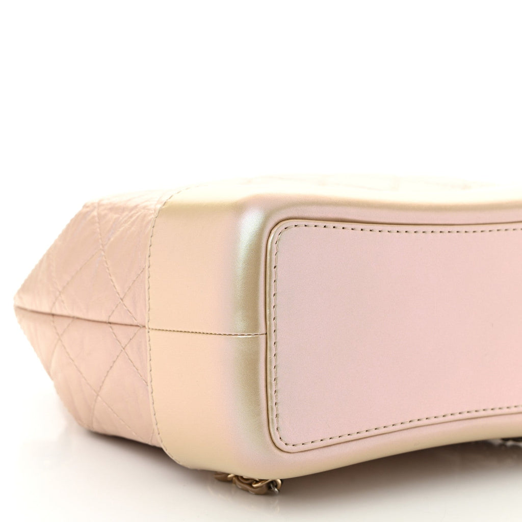 Iridescent Lambskin Calfskin Small Quilted Gabrielle Backpack Light Pink