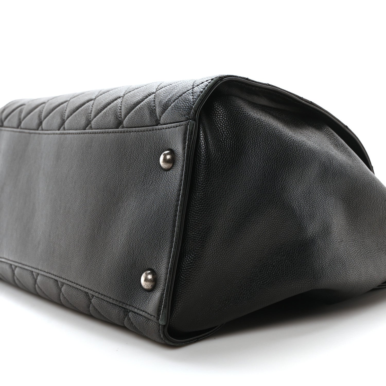Caviar Quilted Large CC Bucket Bag Black