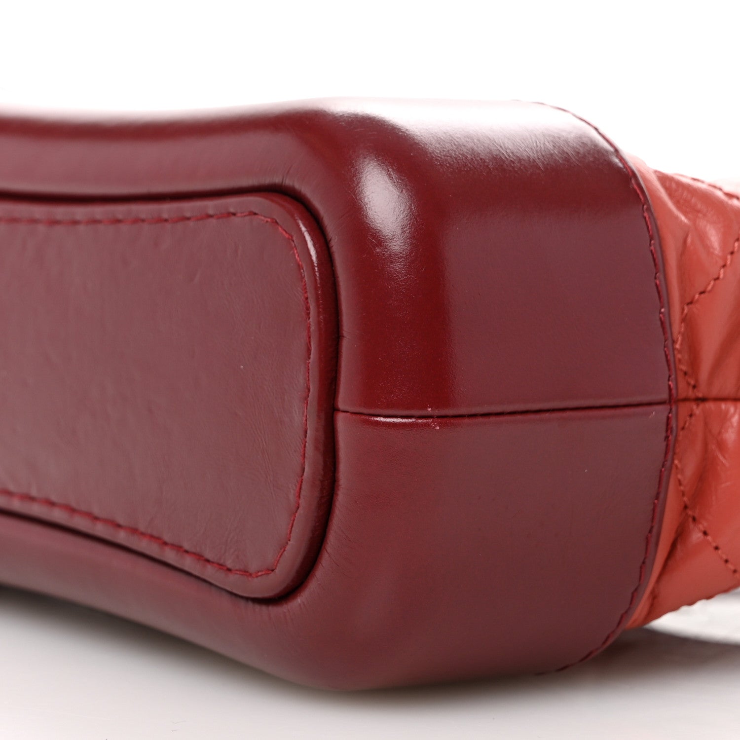 Aged Calfskin Quilted Small Gabrielle Hobo Red