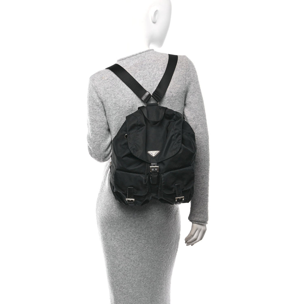 Nylon Vela Medium Backpack Black