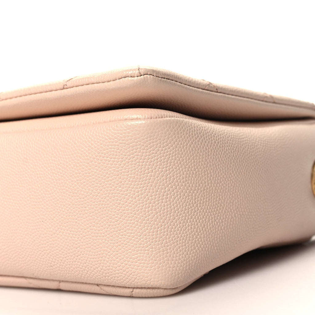 Caviar Quilted Medium Fashion Therapy Flap Beige