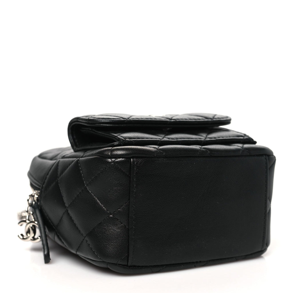 Lambskin Quilted CC Mini Classic Backpack Black