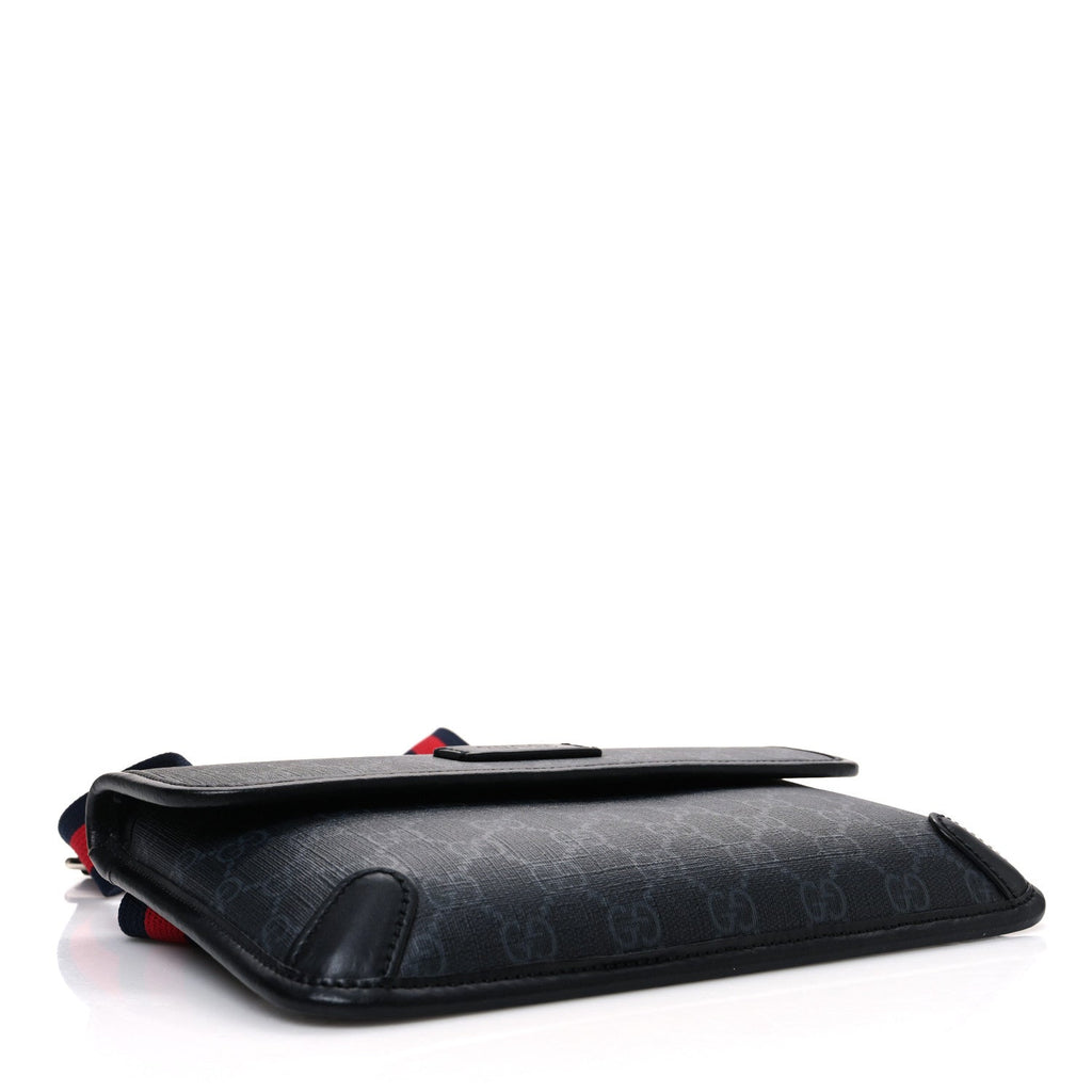 GG Supreme Monogram Web Slim Belt Bag Black Grey