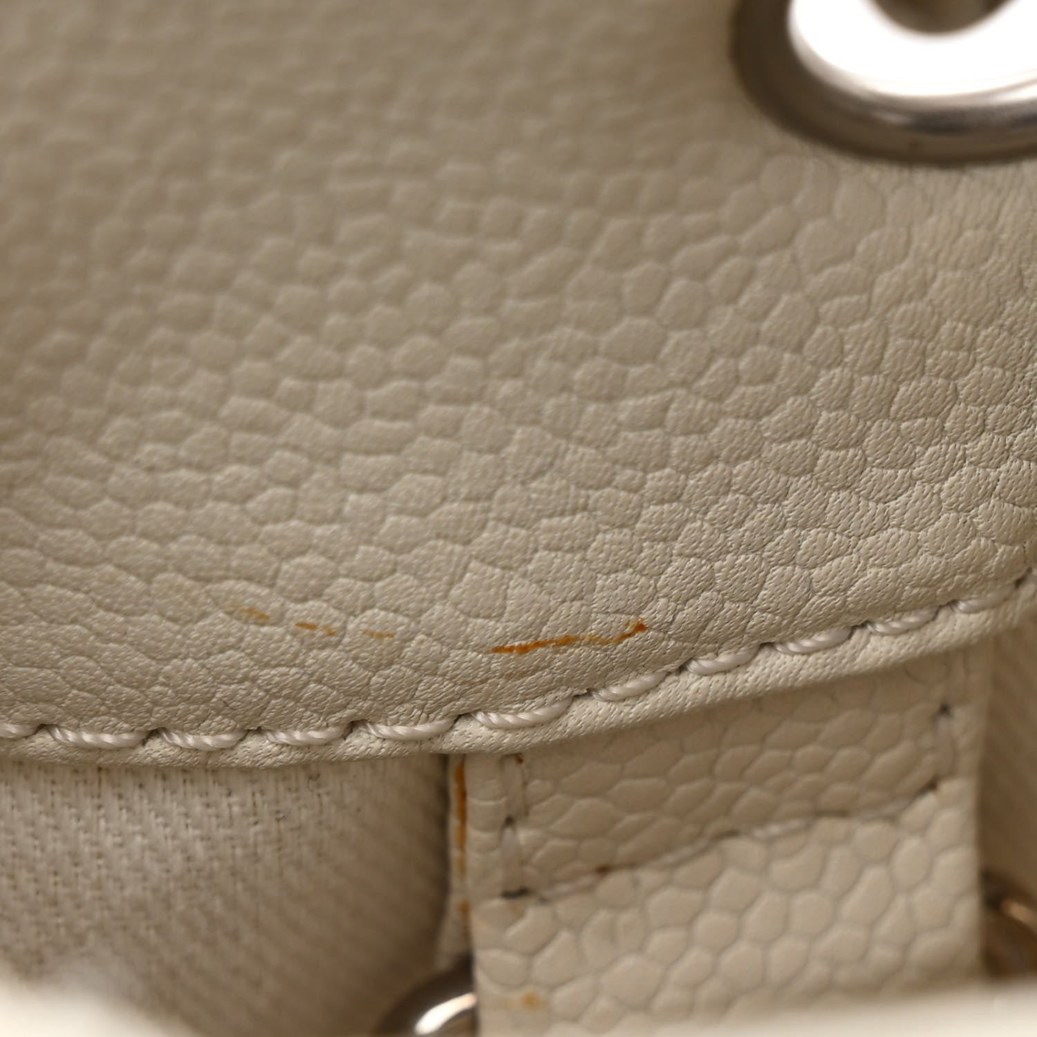 Caviar Quilted Petit Shopping Tote PST White