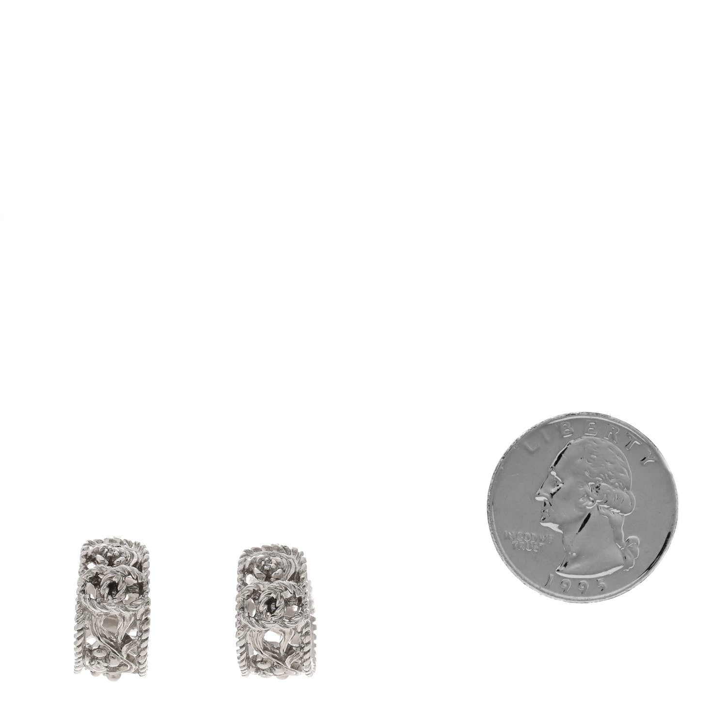 CC Camellia Hoop Earrings Silver