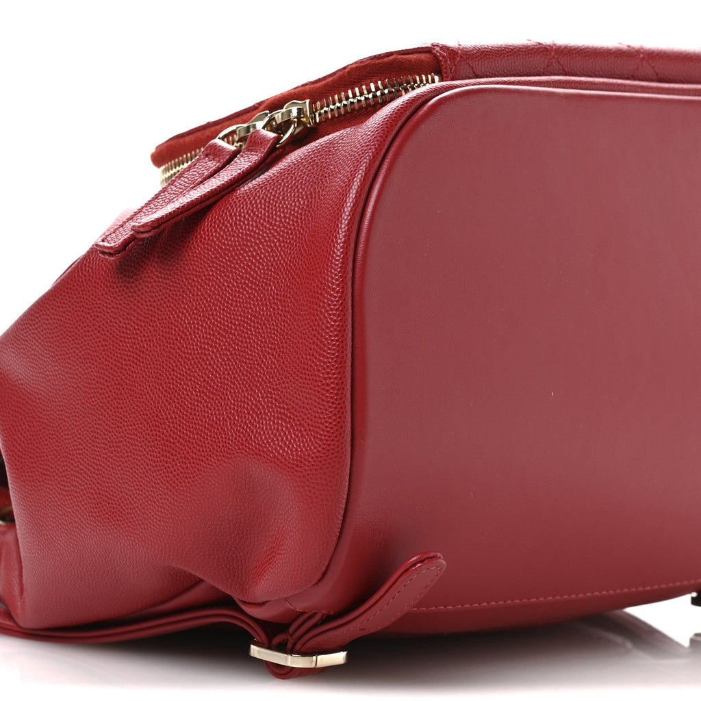Caviar Quilted Business Affinity Backpack Red