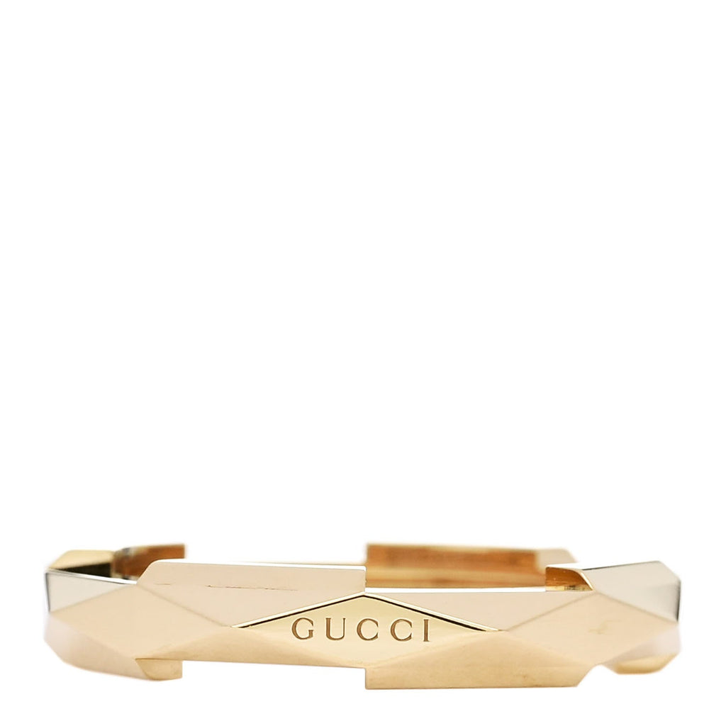 18K Yellow Gold 4mm Link To Love Studded Ring 53 6.25