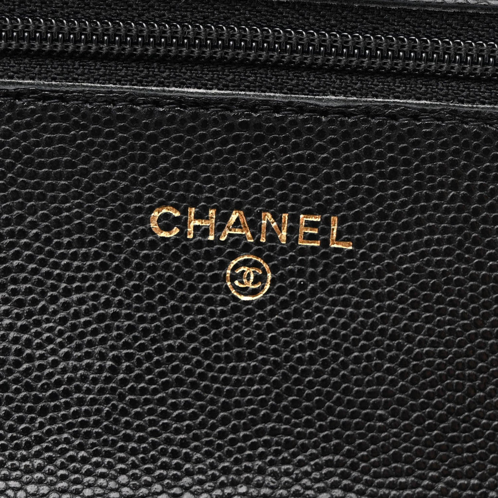 Caviar Quilted Coco Candy Wallet On Chain WOC Black