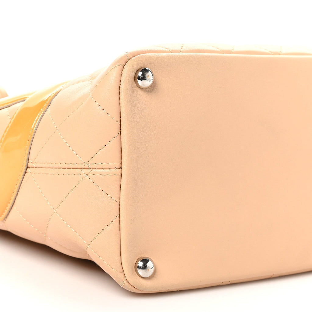 Calfskin Quilted Medium Cambon Tote Beige