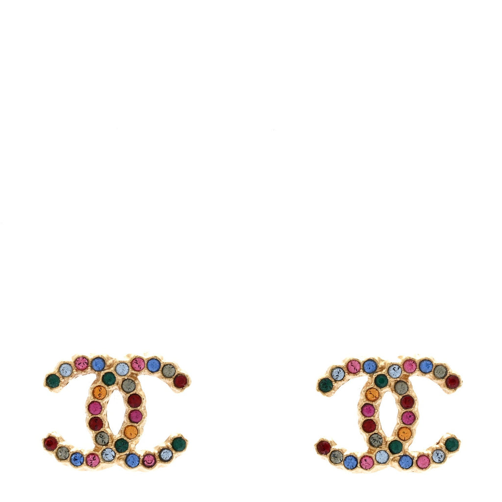 Crystal Over The Rainbow CC Earrings Gold Multicolor