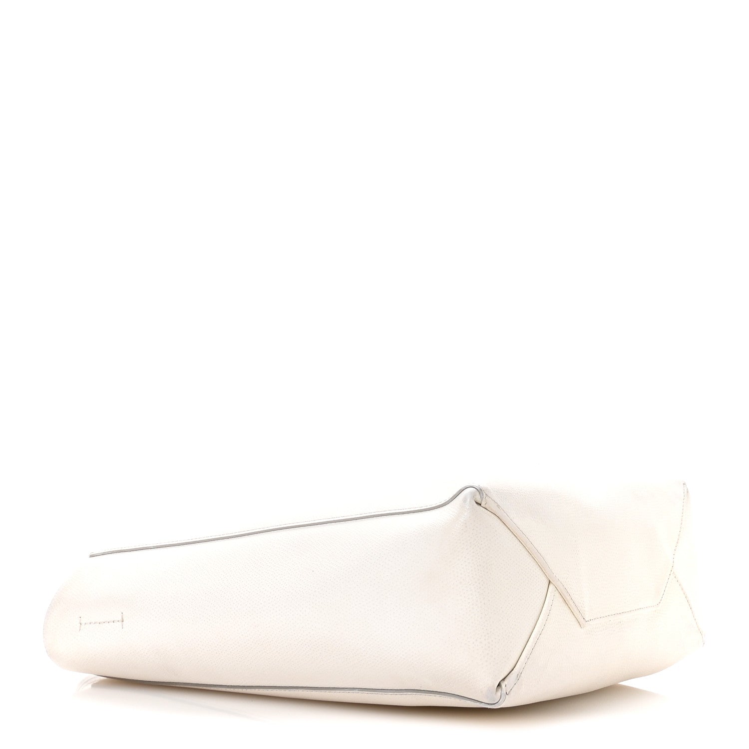 Grained Calfskin Small Vertical Cabas Cream