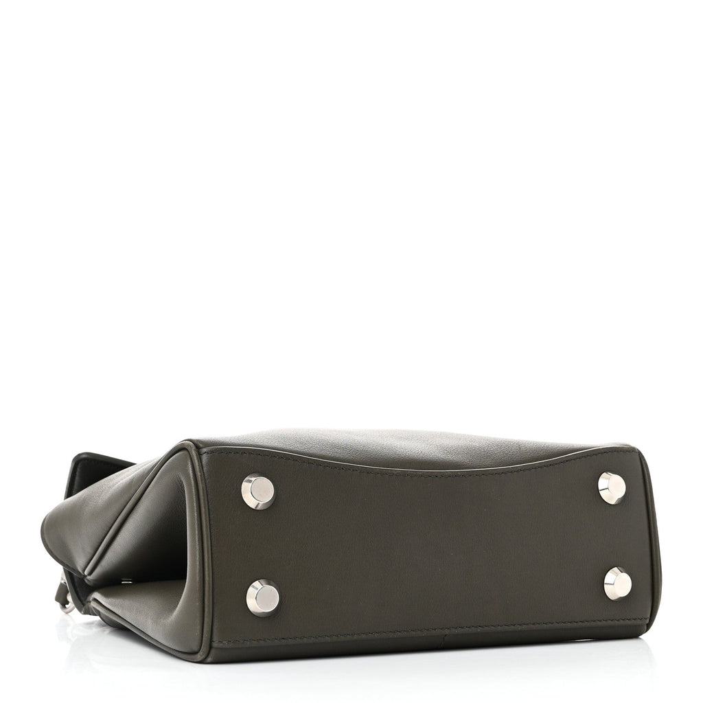 Natural Smooth Calfskin Mini Rodeo Top Handle Handbag Grey