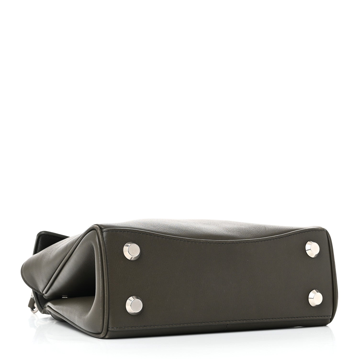 Natural Smooth Calfskin Mini Rodeo Top Handle Handbag Grey