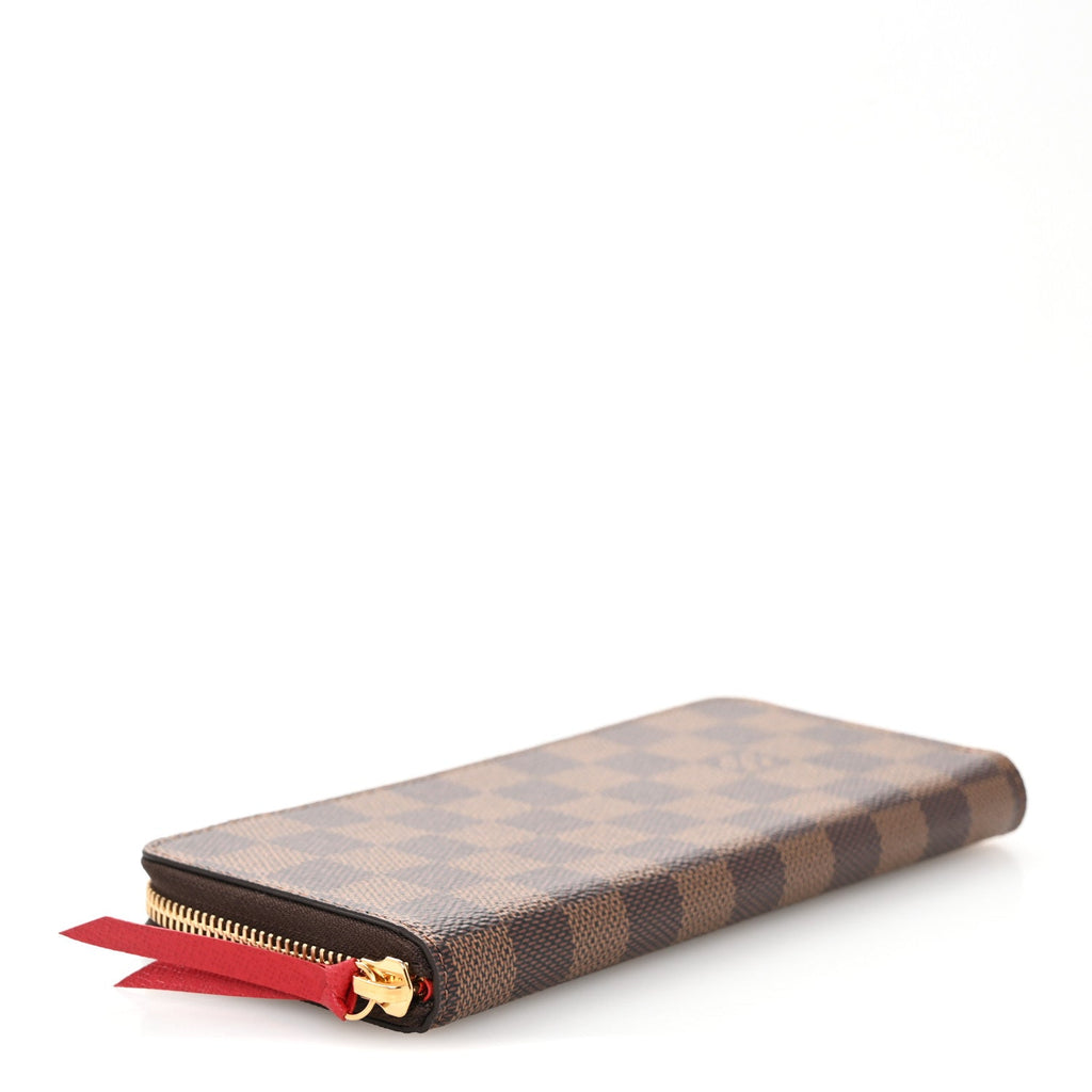 Damier Ebene Clemence Wallet Cherry