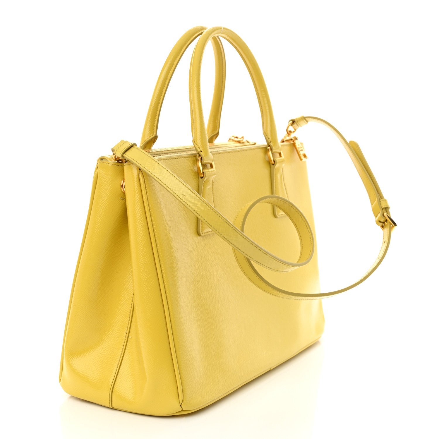 Saffiano Vernice Medium Galleria Double Zip Tote Ananas