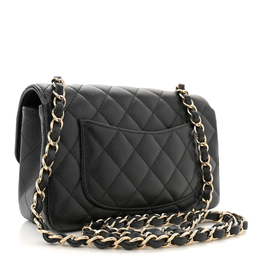 Caviar Quilted Mini Rectangular Flap Black