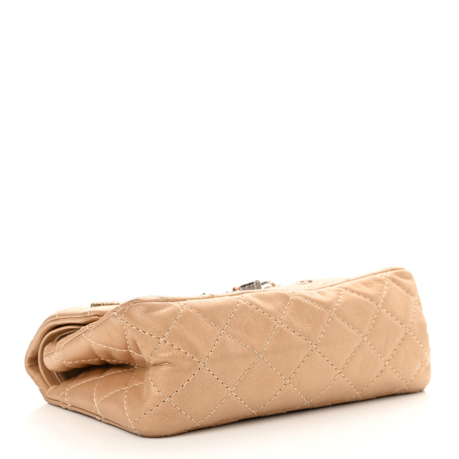 Metallic Calfskin Quilted Lucky Charms 2.55 Reissue 224 Flap Gold