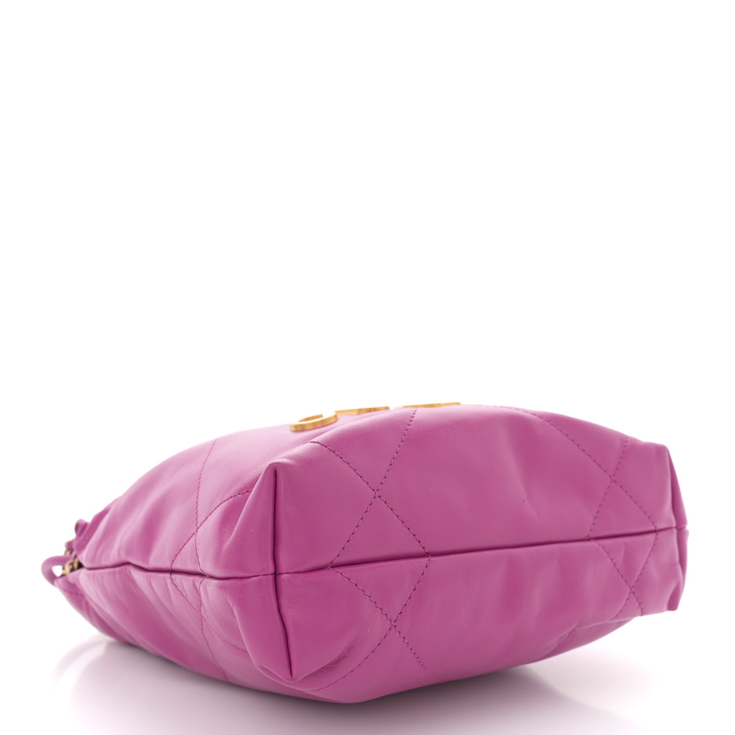 Shiny Calfskin Quilted Mini Chanel 22 Purple