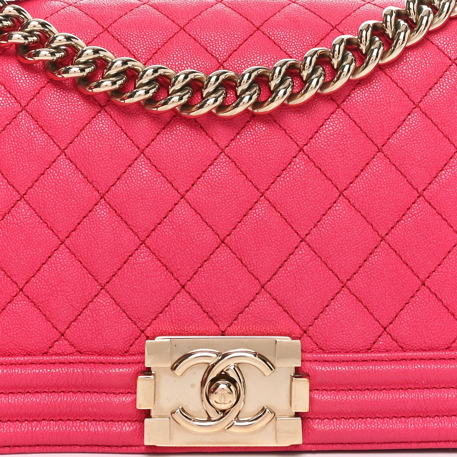 Caviar Quilted Medium Boy Flap Dark Pink