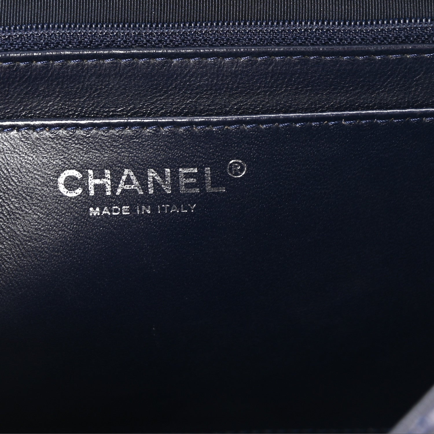 Lambskin Quilted Jumbo Single Flap Navy