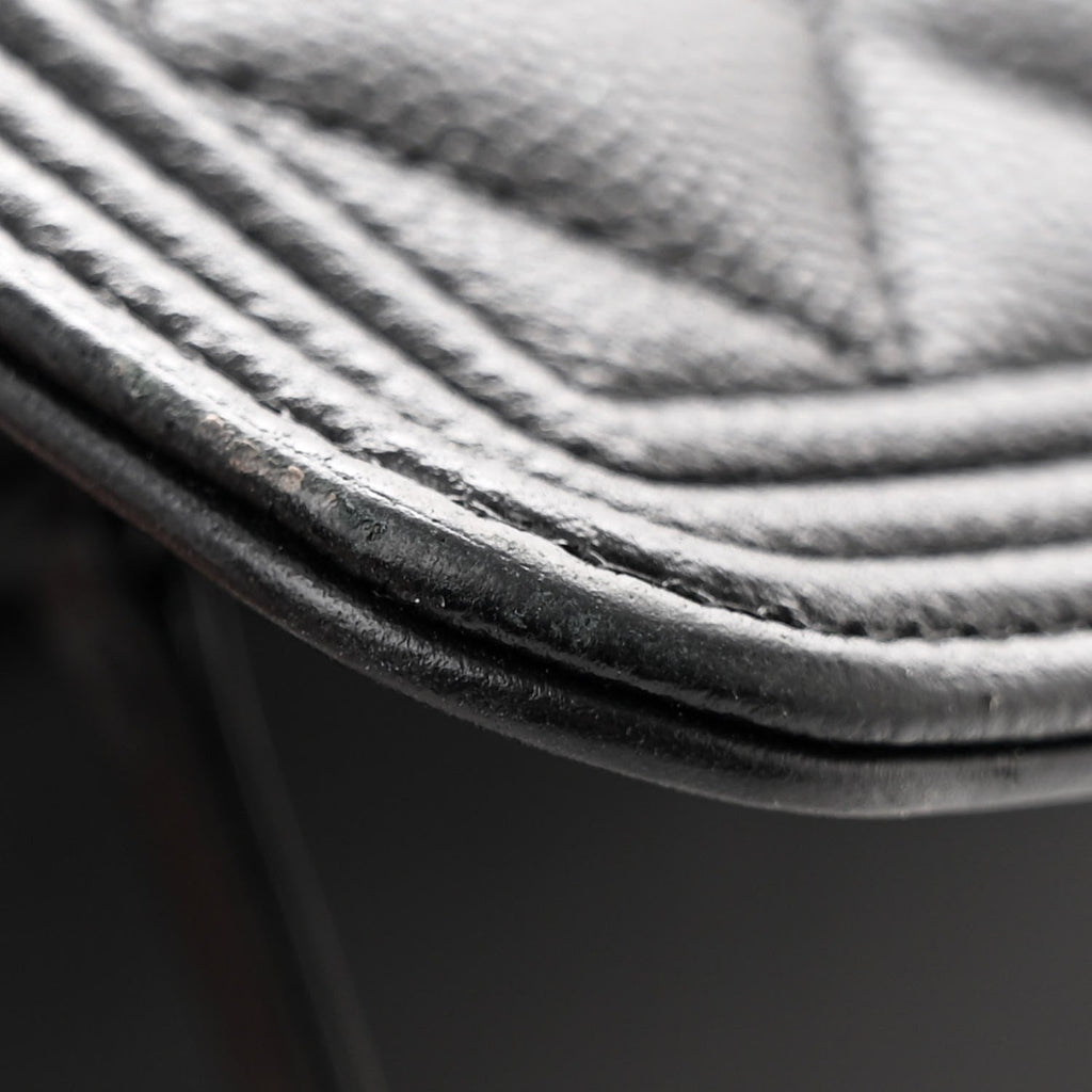 Caviar Quilted Boy Wallet On Chain WOC Black